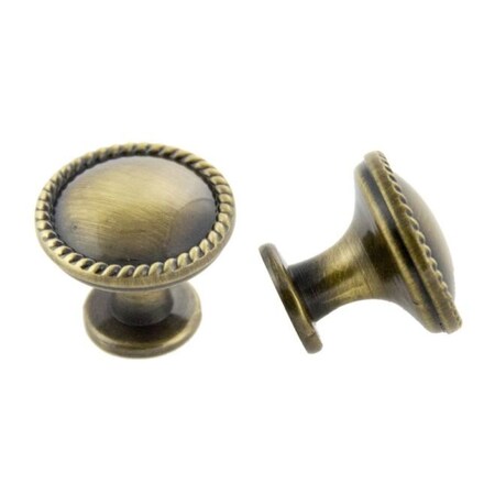 Crown 1-1/5" Rope Cabinet Knob Antique Satin Brass Finish CHK972ABSB